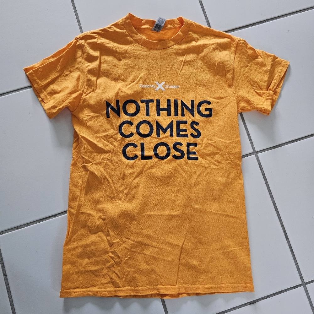 NEW Celebrity Cruises orange short sleeve t-shirt, S